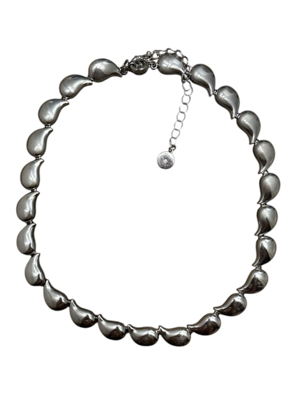 Silver plated Teardrop Link Choker Necklace - Women‎ Jewelry